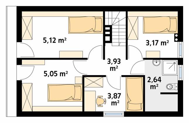 Rzut poddasza POW. 47,4 m²