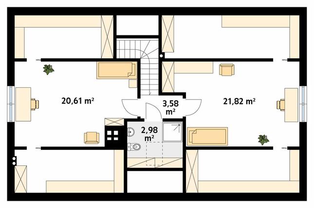 Rzut poddasza POW. 58,9 m²