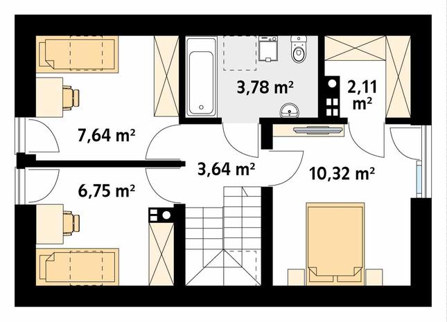 Rzut poddasza POW. 46,5 m²