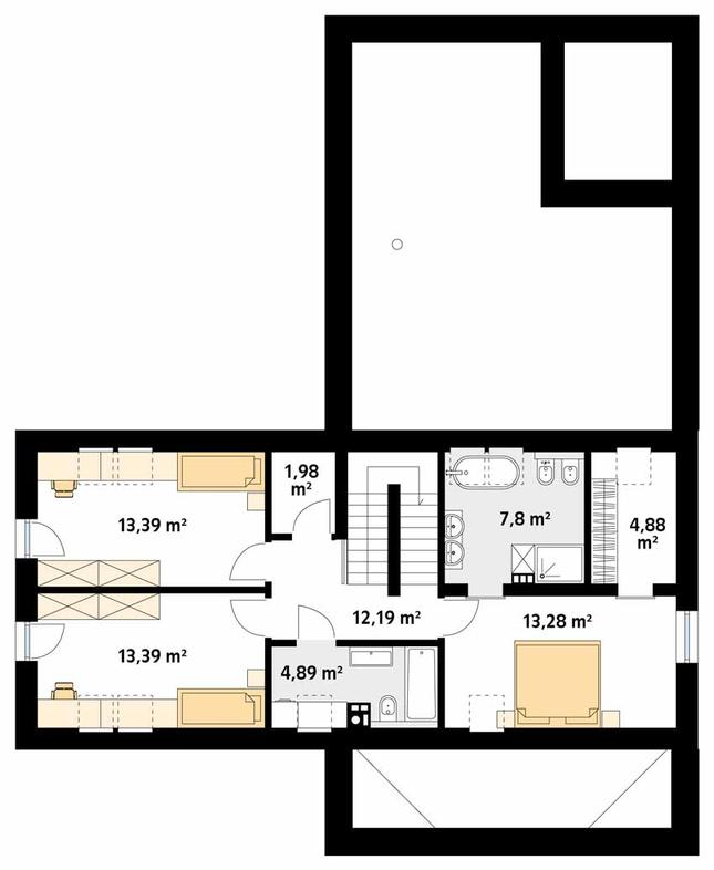 Rzut poddasza POW. 71,8 m²