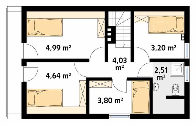 Rzut poddasza POW. 44,0 m²