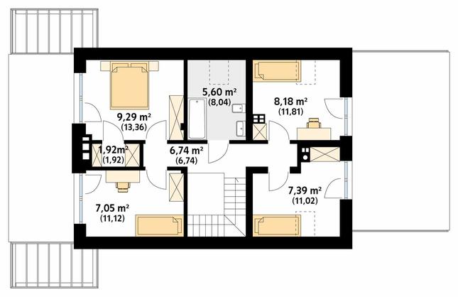 Rzut poddasza POW. 64,0 m²