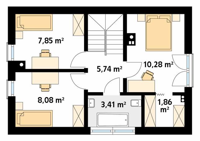 Rzut poddasza POW. 48,3 m²