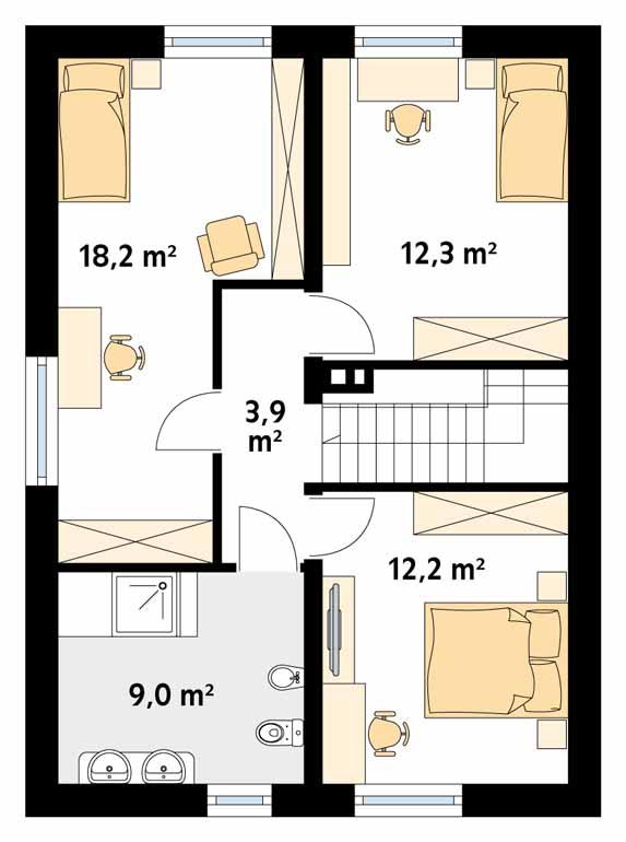 Rzut poddasza POW. 62,0 m²