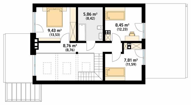Rzut poddasza POW. 54,5 m²