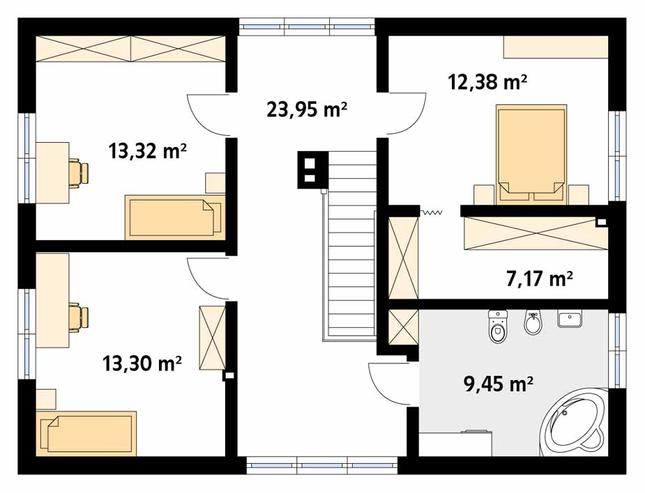 Rzut poddasza POW. 88,0 m²