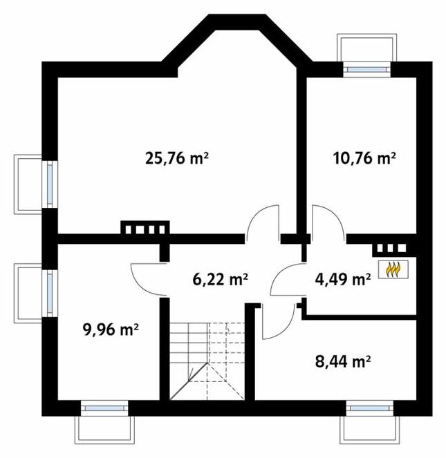 Rzut piwnicy POW. 65,6 m²