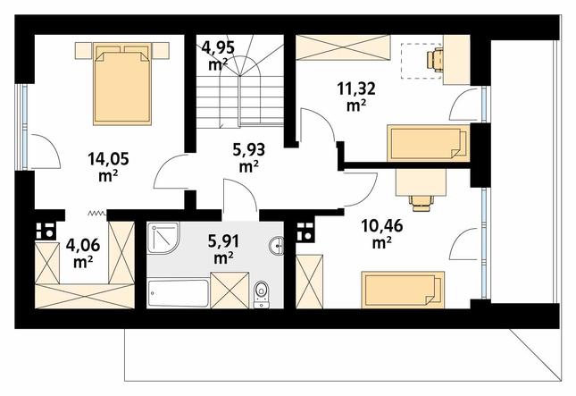 Rzut poddasza POW. 64,3 m²