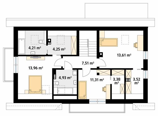Rzut poddasza POW. 90,0 m²
