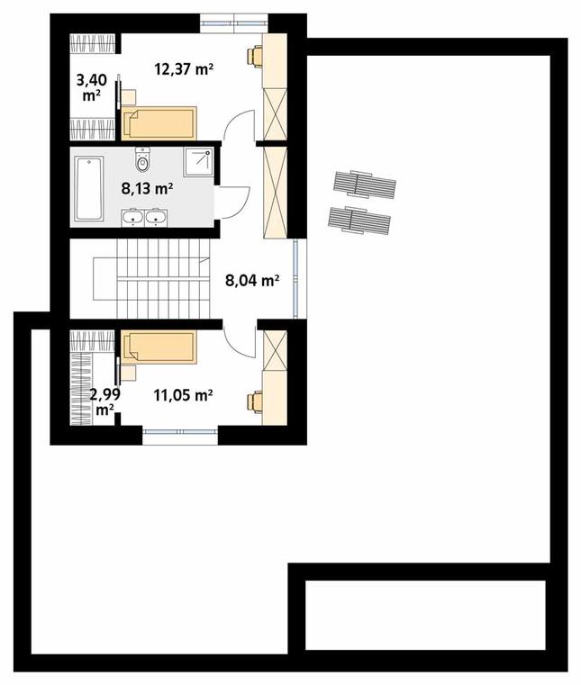 Rzut poddasza POW. 46,0 m²