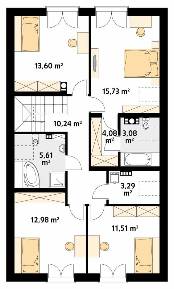Rzut poddasza POW. 103,4 m²