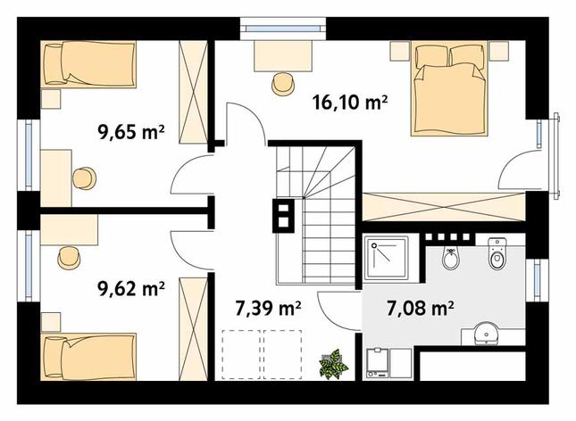 Rzut poddasza POW. 60,3 m²