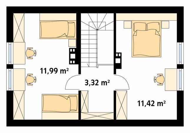Rzut poddasza POW. 26,7 m²