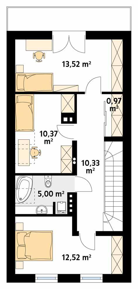 Rzut poddasza POW. 60,7 m²
