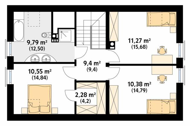 Rzut poddasza POW. 71,4 m²