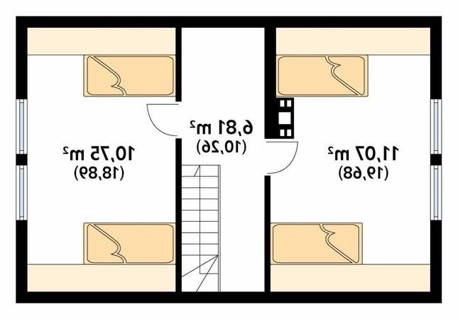 Rzut poddasza lustro POW. 49,5 m²