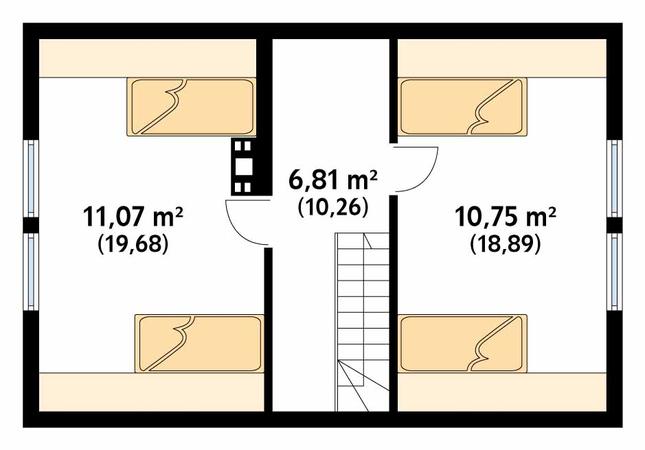 Rzut poddasza POW. 49,5 m²