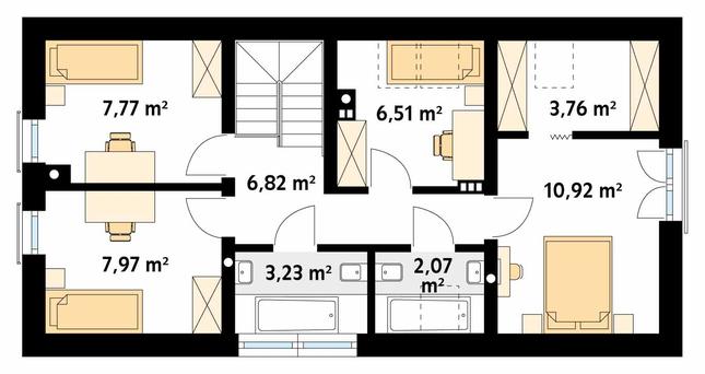 Rzut poddasza POW. 64,5 m²