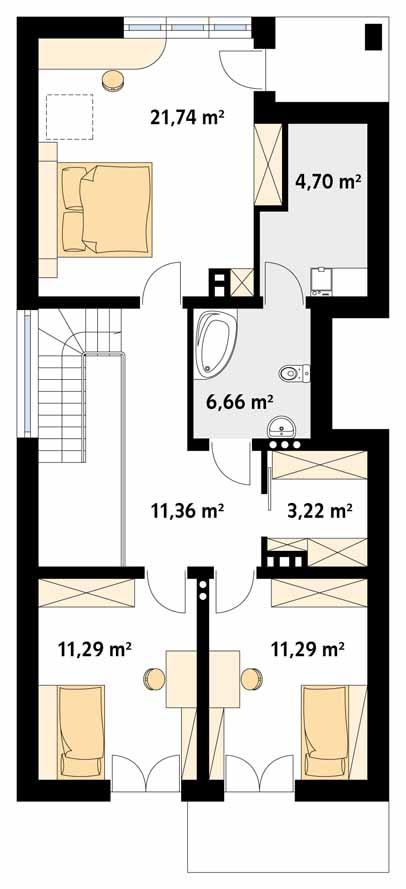Rzut poddasza POW. 83,1 m²