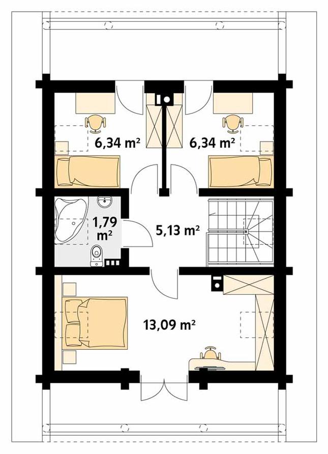 Rzut poddasza POW. 47,0 m²