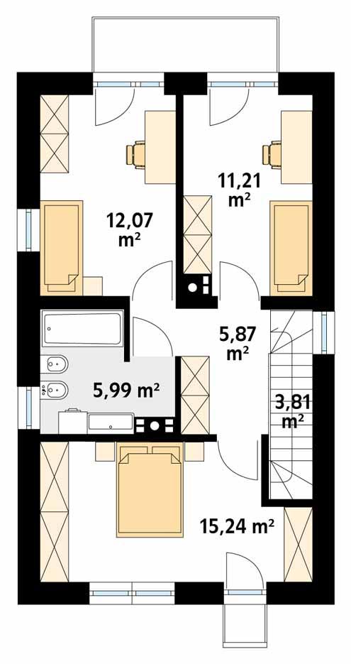 Rzut piętra POW. 54,2 m²