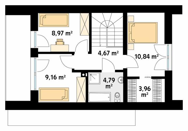 Rzut poddasza POW. 42,4 m²