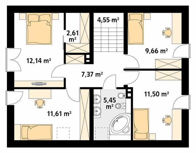 Rzut poddasza POW. 78,3 m²