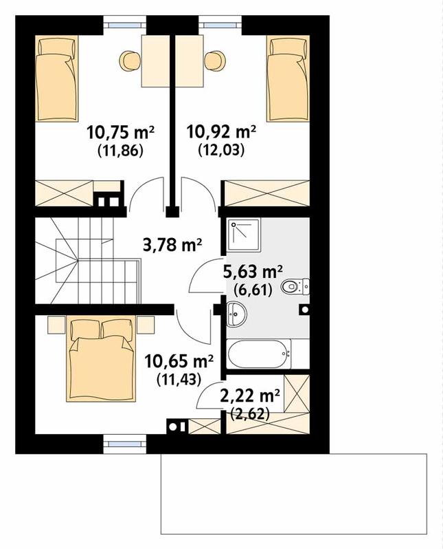 Rzut poddasza POW. 48,3 m²