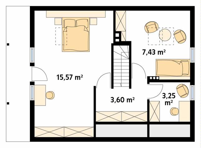 Rzut poddasza POW. 56,4 m²