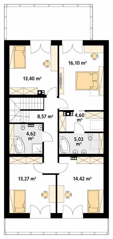 Rzut poddasza POW. 103,2 m²