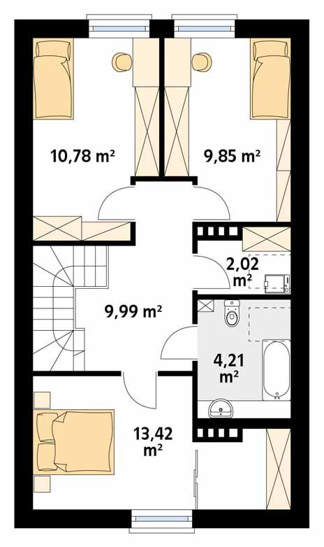 Rzut poddasza POW. 63,3 m²