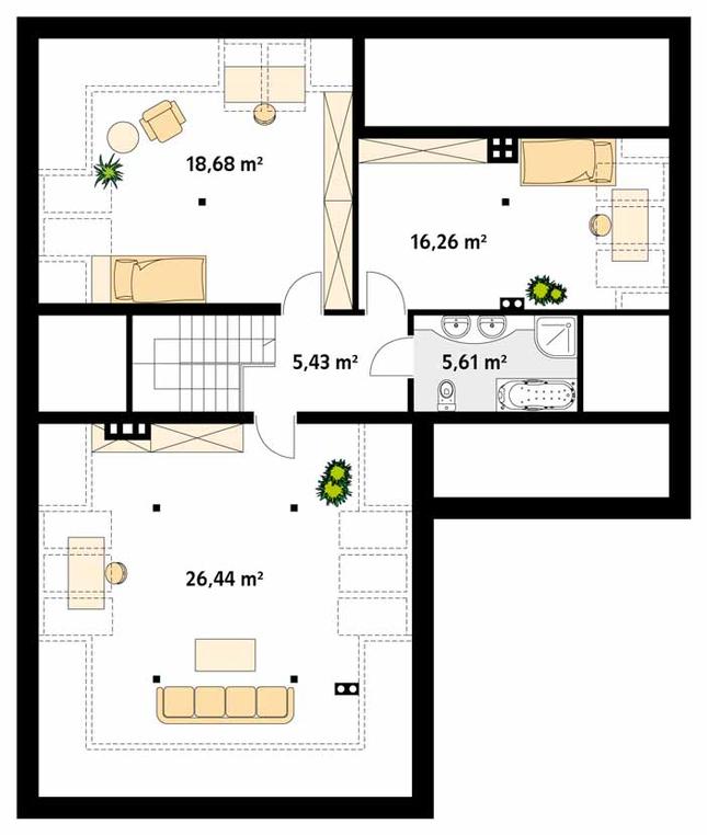Rzut poddasza POW. 106,2 m²
