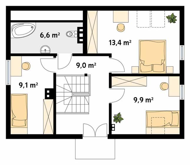 Rzut poddasza POW. 62,7 m²