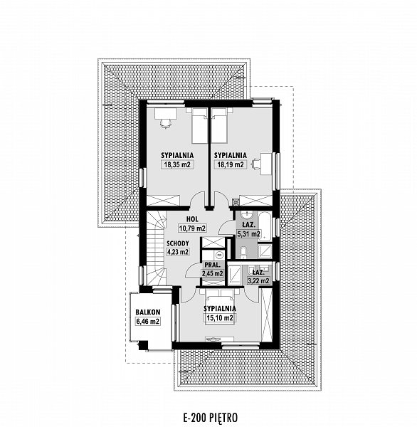 Rzut piętra POW. 84,1 m²