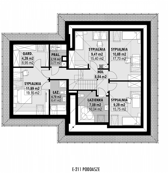 Rzut poddasza POW. 106,0 m²