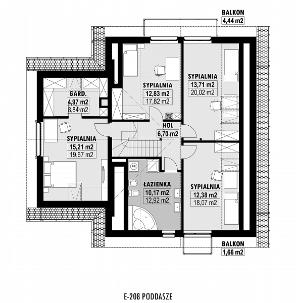 Rzut poddasza POW. 110,3 m²