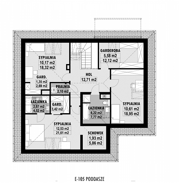 Rzut poddasza POW. 110,1 m²