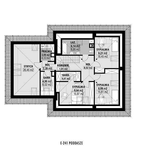 Rzut poddasza POW. 110,0 m²