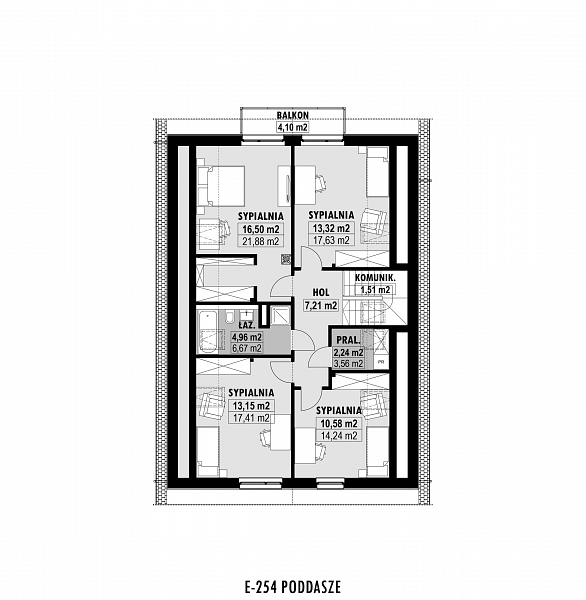Rzut poddasza POW. 94,2 m²
