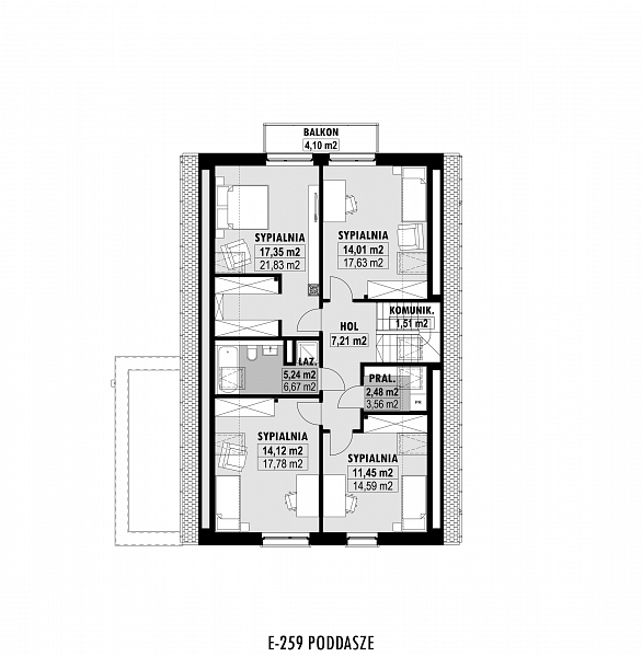 Rzut poddasza POW. 94,9 m²