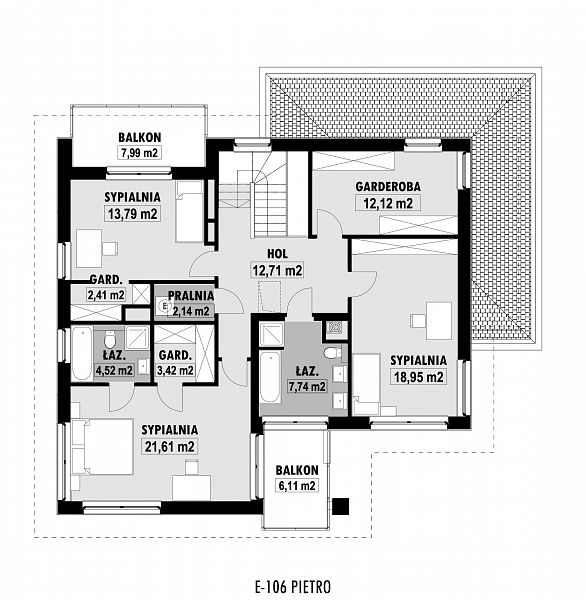 Rzut piętra POW. 99,4 m²
