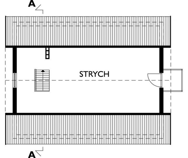 Rzut poddasza lustro POW. 32,7 m²