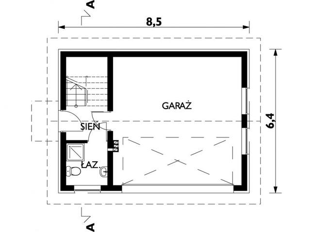 Rzut parteru POW. 41,6 m²