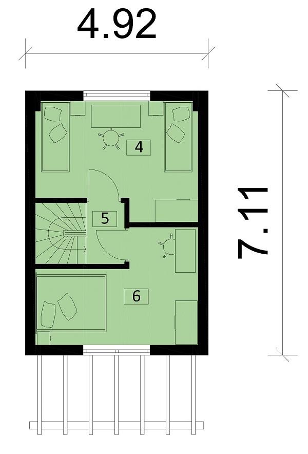 Rzut poddasza POW. 26,5 m²