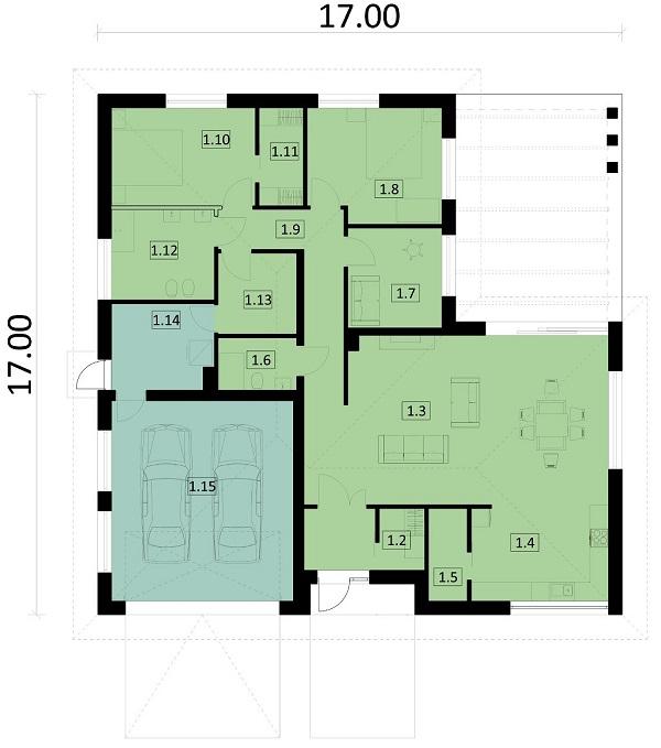 Rzut parteru POW. 200,6 m²