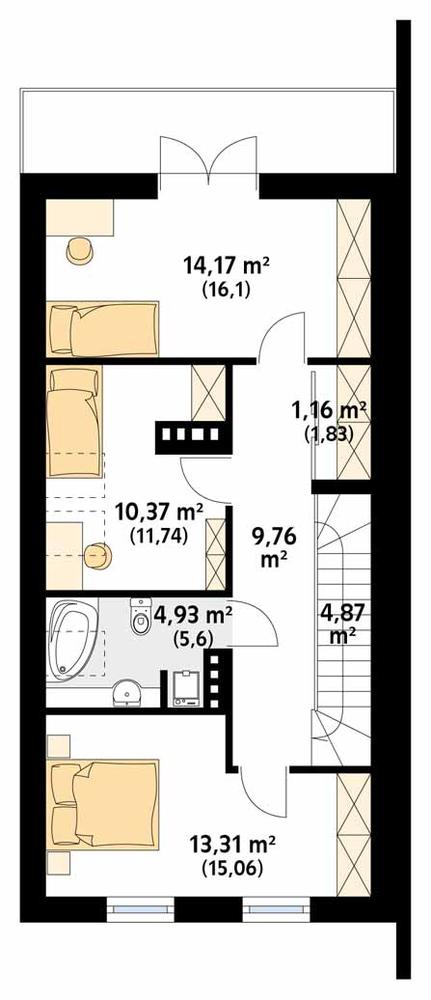 Rzut poddasza POW. 65,0 m²