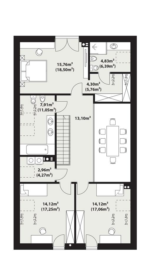 Rzut poddasza POW. 93,4 m²