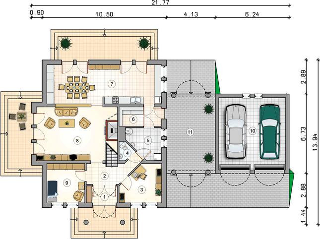 Rzut parteru lustro POW. 0,0 m²