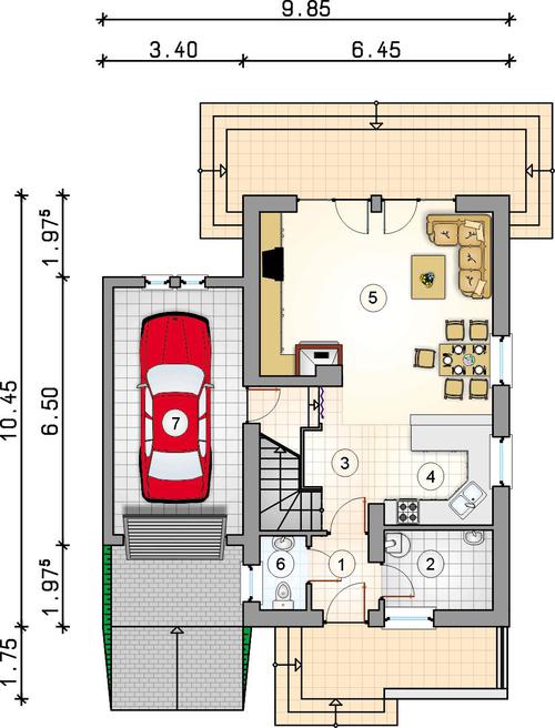 Rzut parteru lustro POW. 0,0 m²