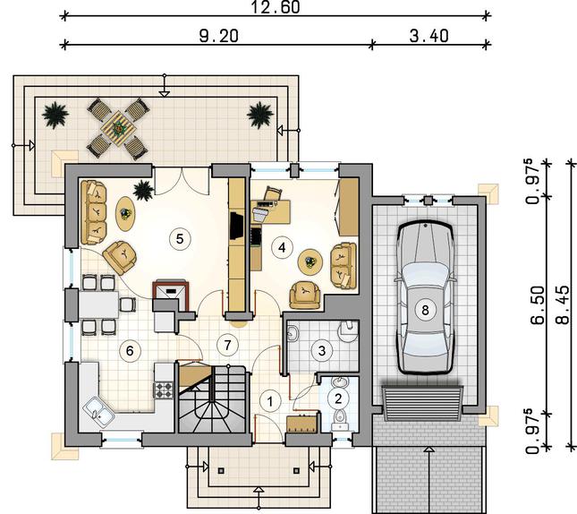 Rzut parteru lustro POW. 0,0 m²
